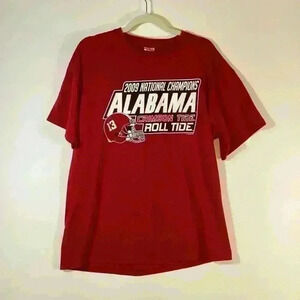 L DELTA PRO WEIGHT Crimson Tide Alabama 2009 Championship Tee Shirt Red A16